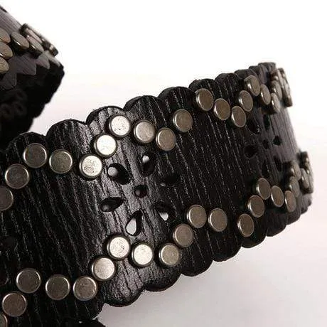 Men's Gothic Ripped Crack Belts With Rivets