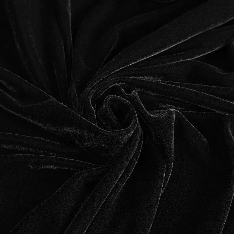 Men's Gothic Stand Collar Lace Splice Velvet Cloak