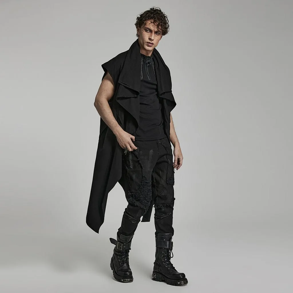 Men's Punk Irregular Ripped Casual Vest