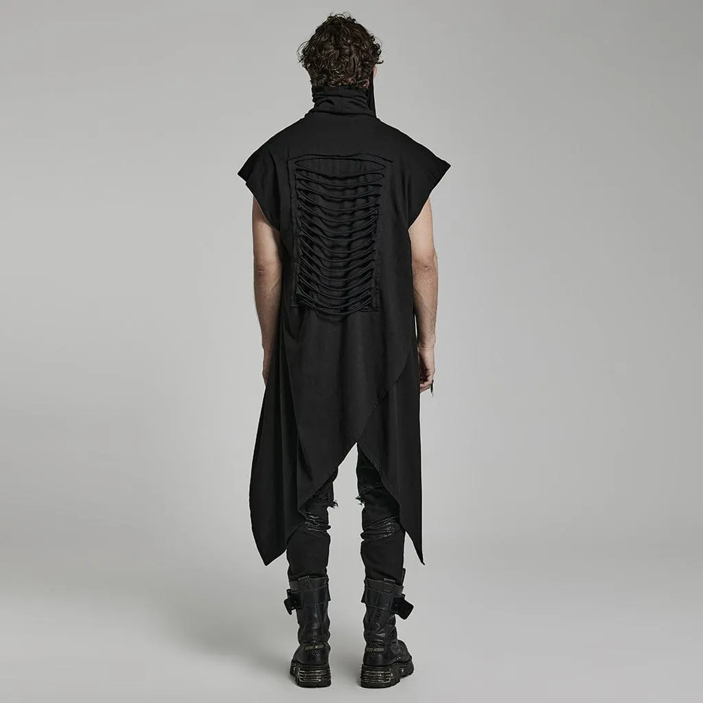 Men's Punk Irregular Ripped Casual Vest