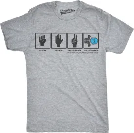 Mens Rock Paper Scissors Hadouken T Shirt Funny Video Gamer Nerdy Graphic Tee