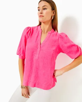 Mialeigh Elbow Sleeve Linen Top