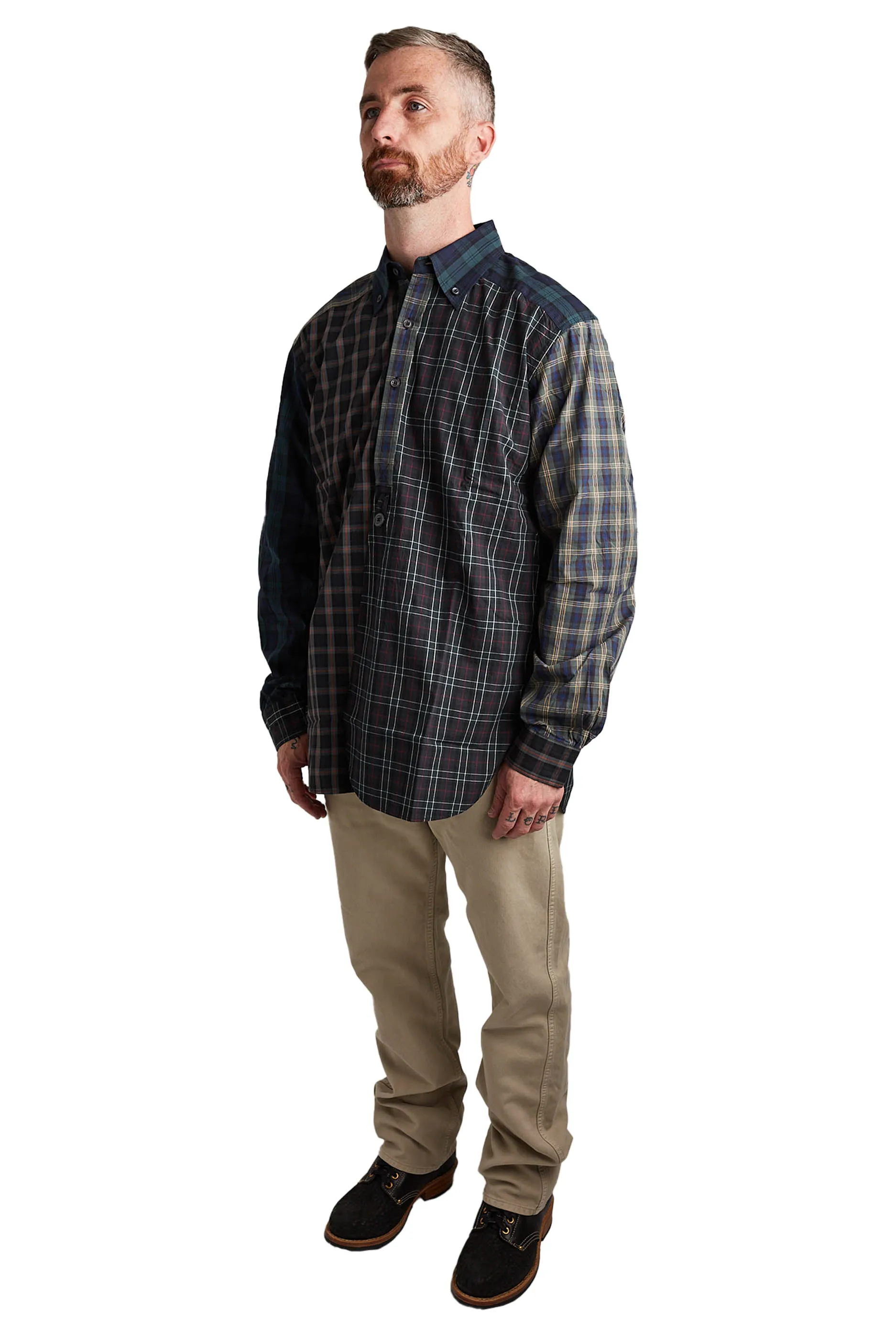 Needles B.D. EDW Cotton Plaid Cloth Shirt 'Navy'