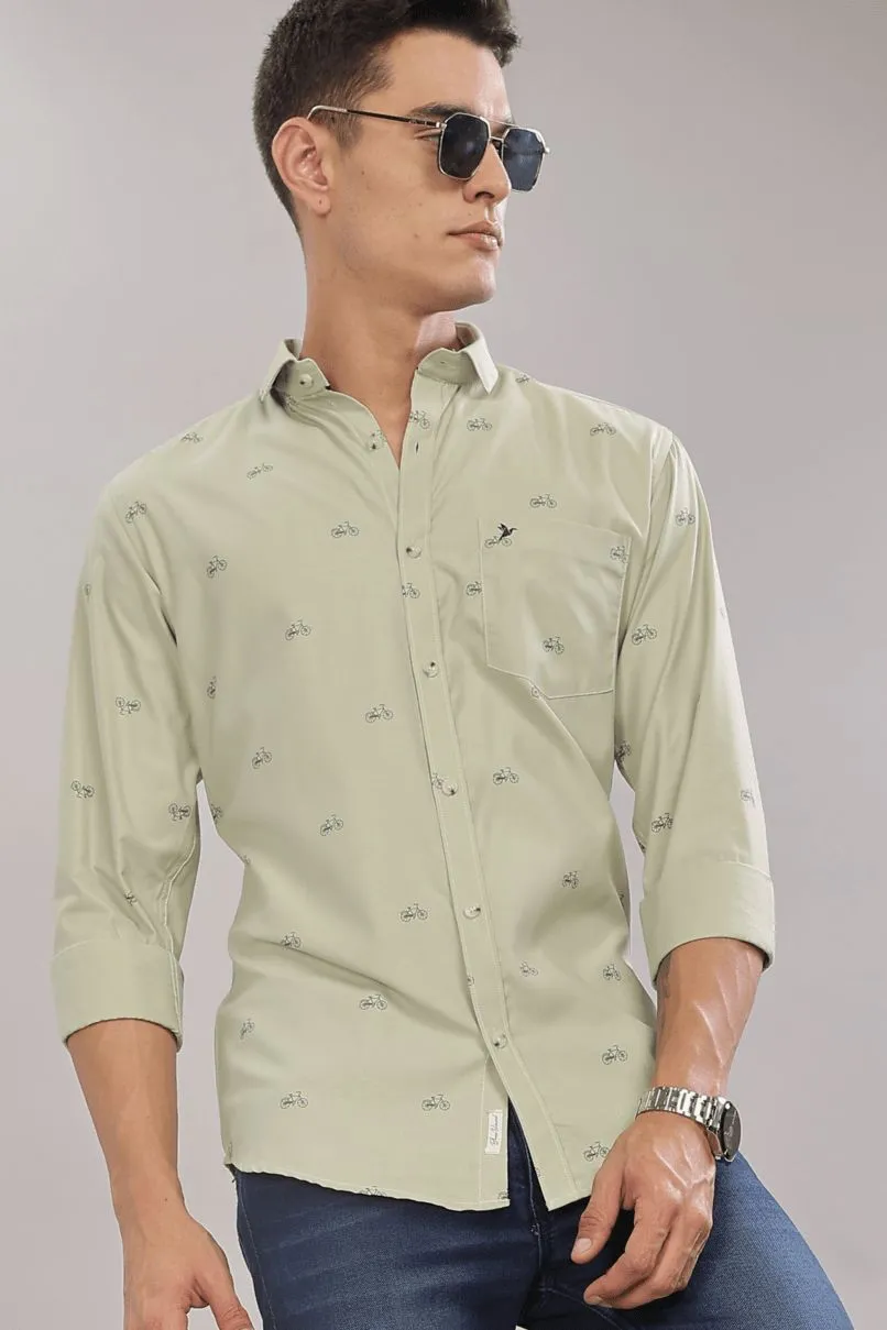 Olive Cycle Print -Full-Stain Proof