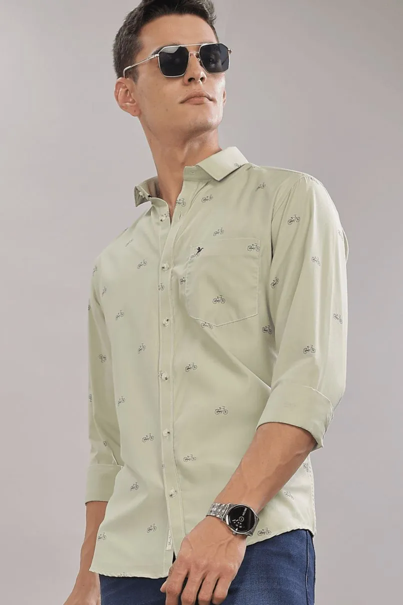 Olive Cycle Print -Full-Stain Proof