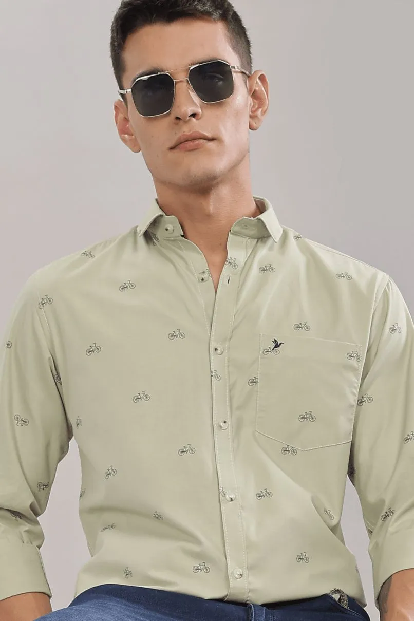 Olive Cycle Print -Full-Stain Proof
