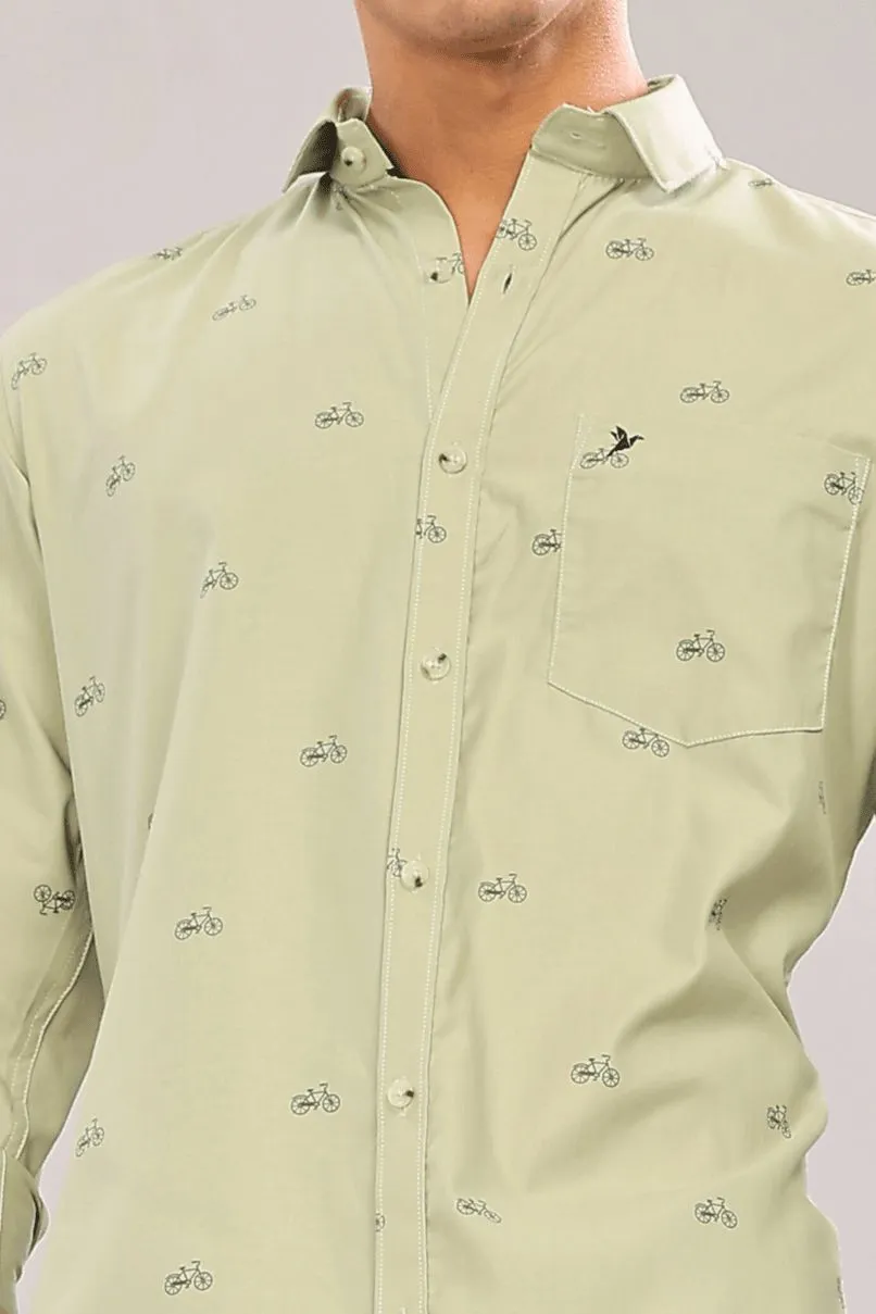 Olive Cycle Print -Full-Stain Proof