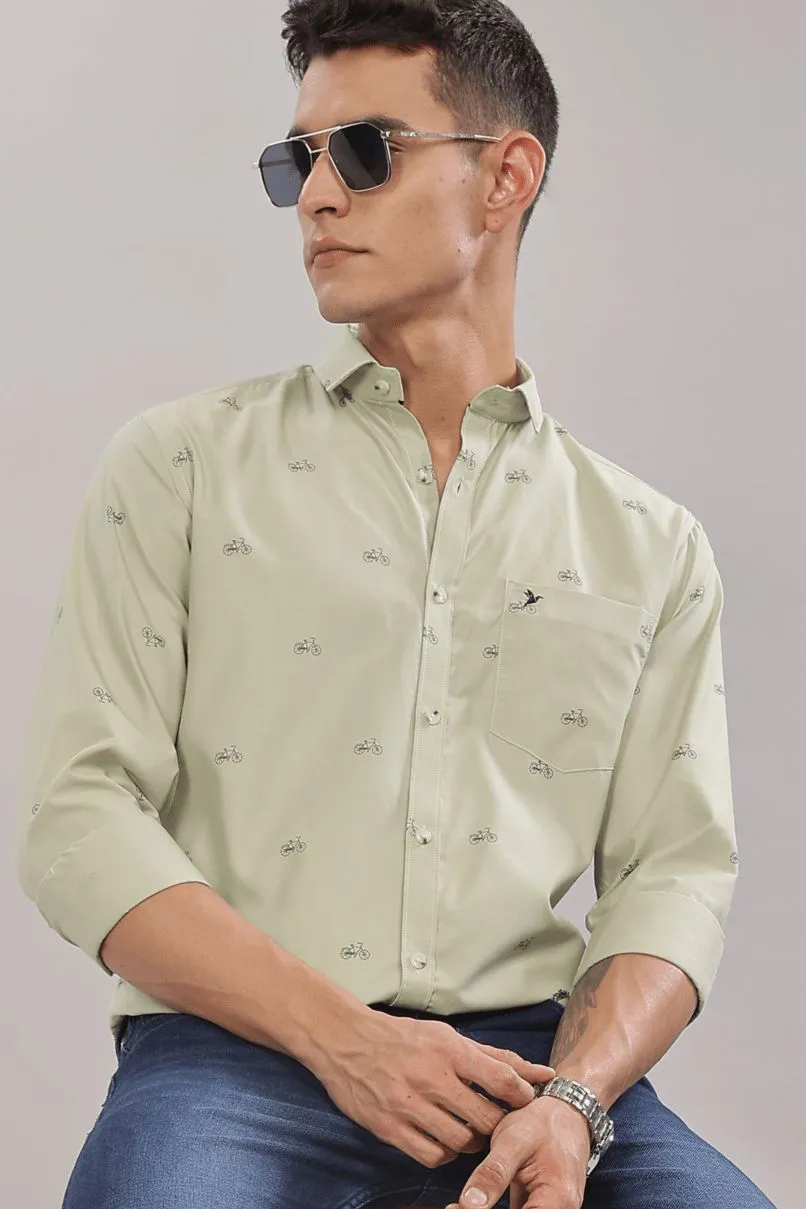 Olive Cycle Print -Full-Stain Proof
