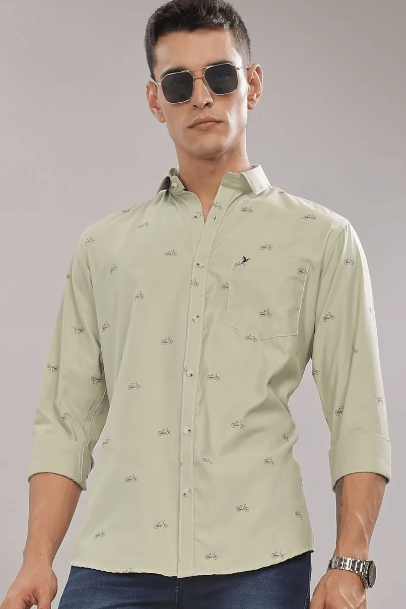 Olive Cycle Print -Full-Stain Proof