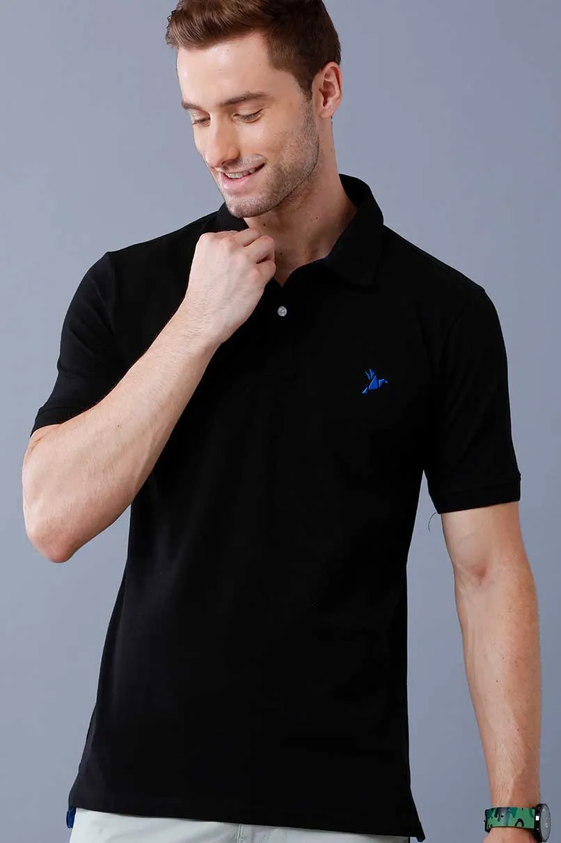 Panther Black Solid TShirt - Stain Proof
