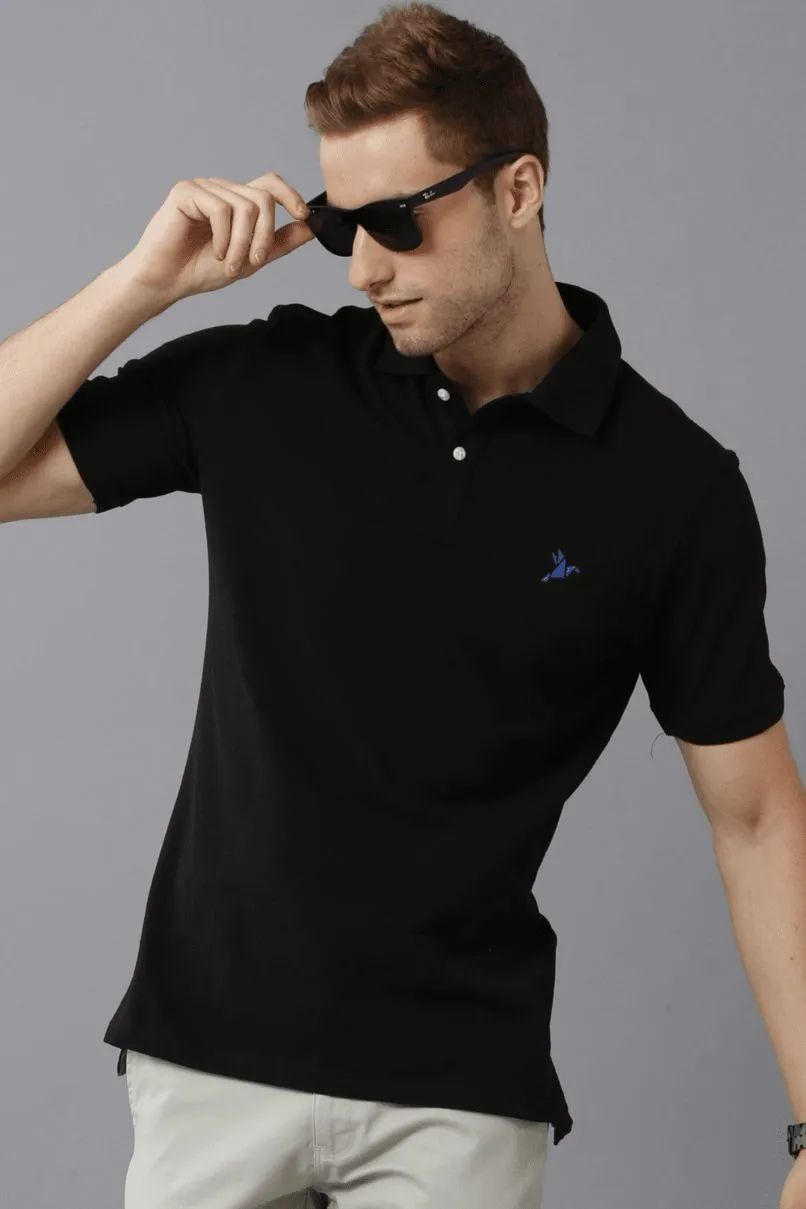 Panther Black Solid TShirt - Stain Proof
