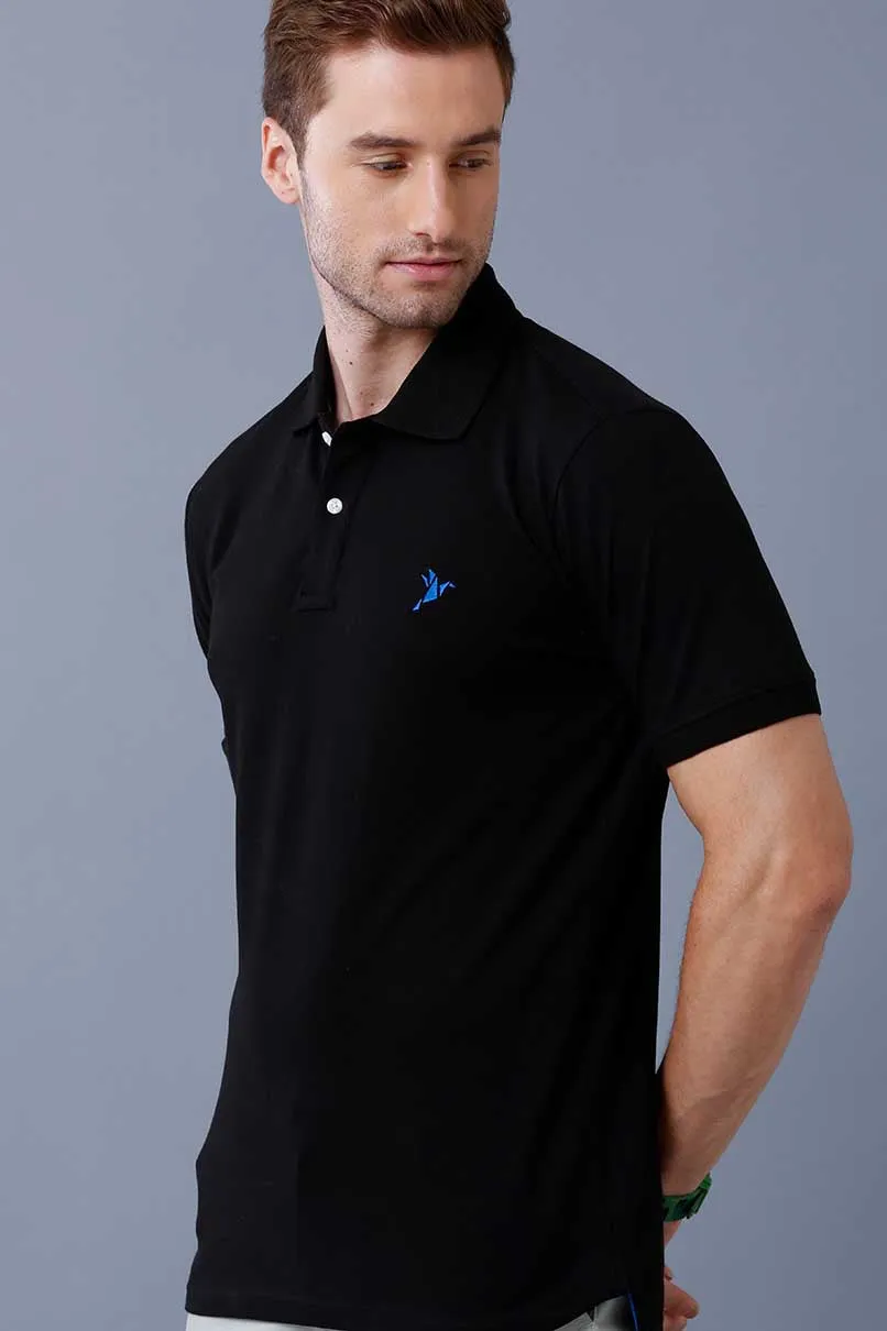 Panther Black Solid TShirt - Stain Proof