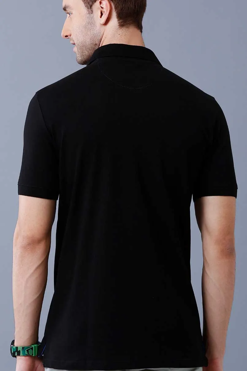 Panther Black Solid TShirt - Stain Proof