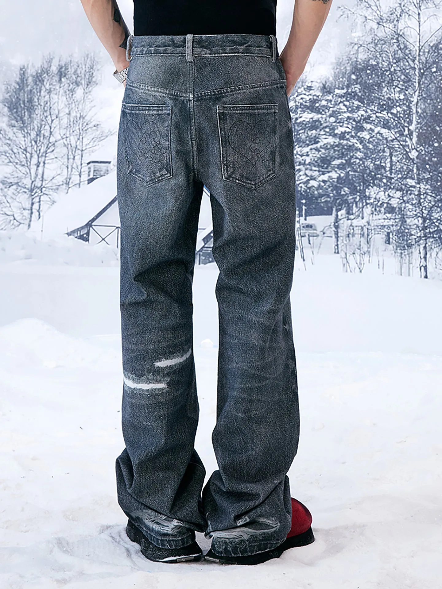 Pearl Embroidered Puzzle Jeans