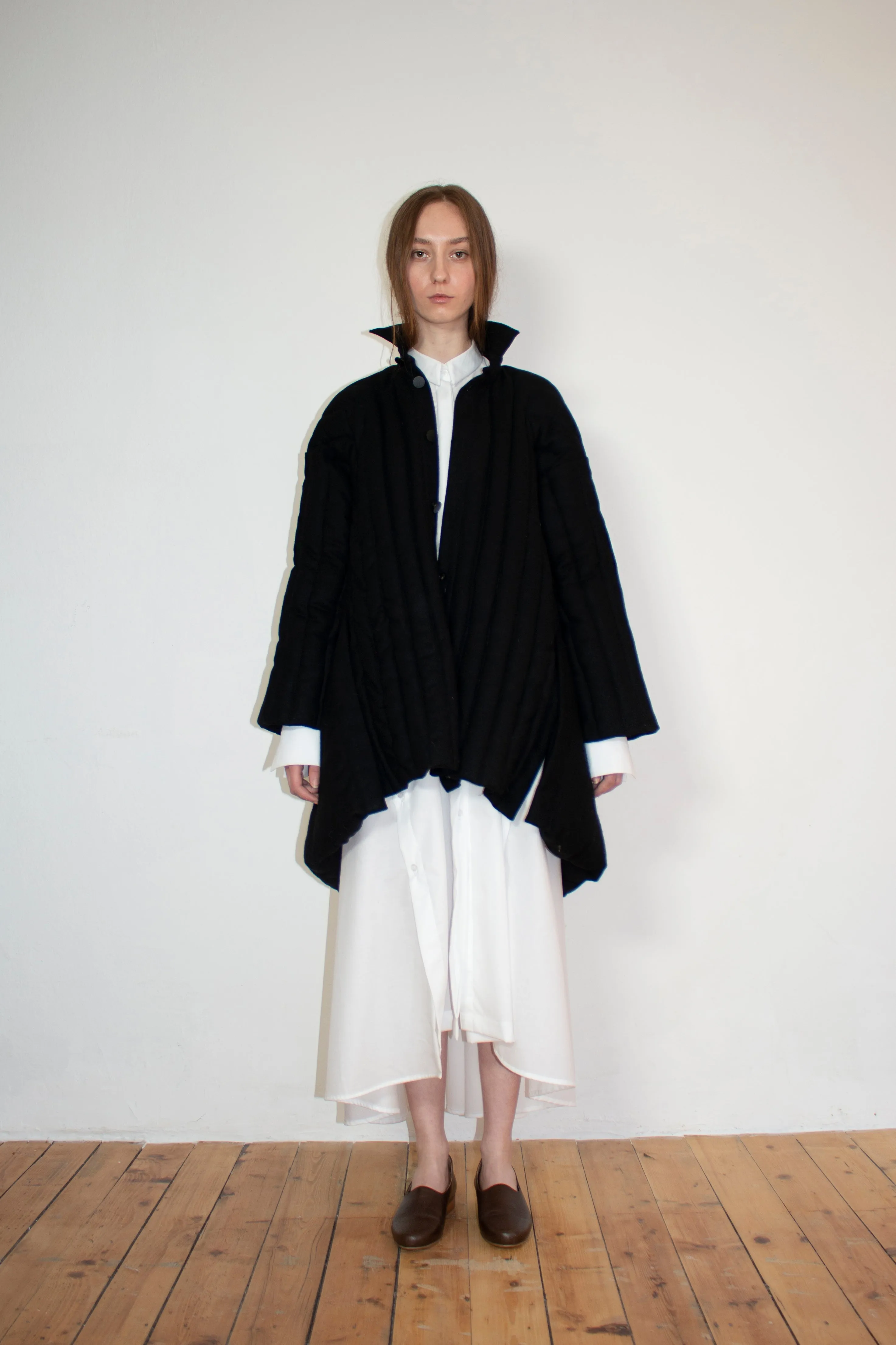 Post-gender quilted wool jacket