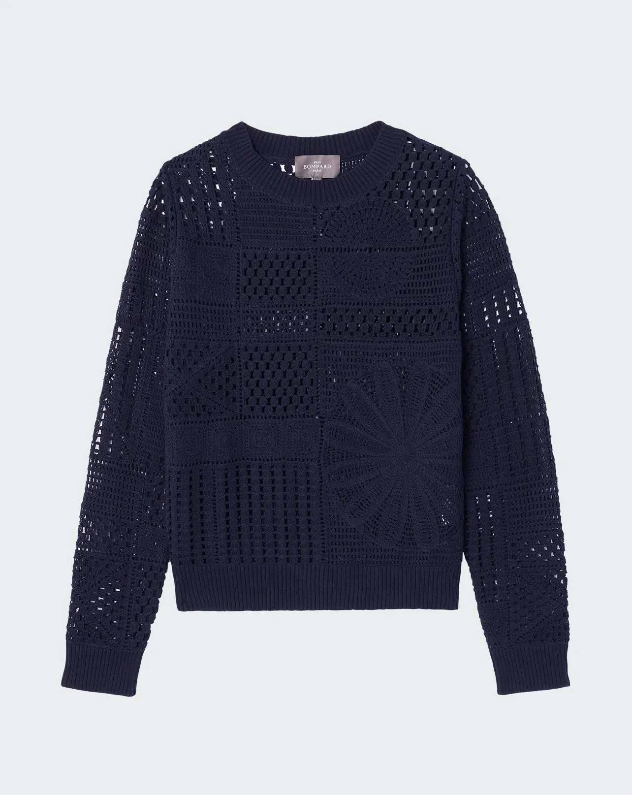 Pull col rond en crochet