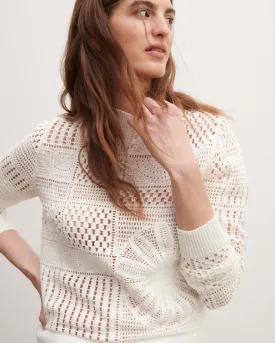 Pull col rond en crochet
