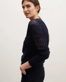 Pull col rond en crochet