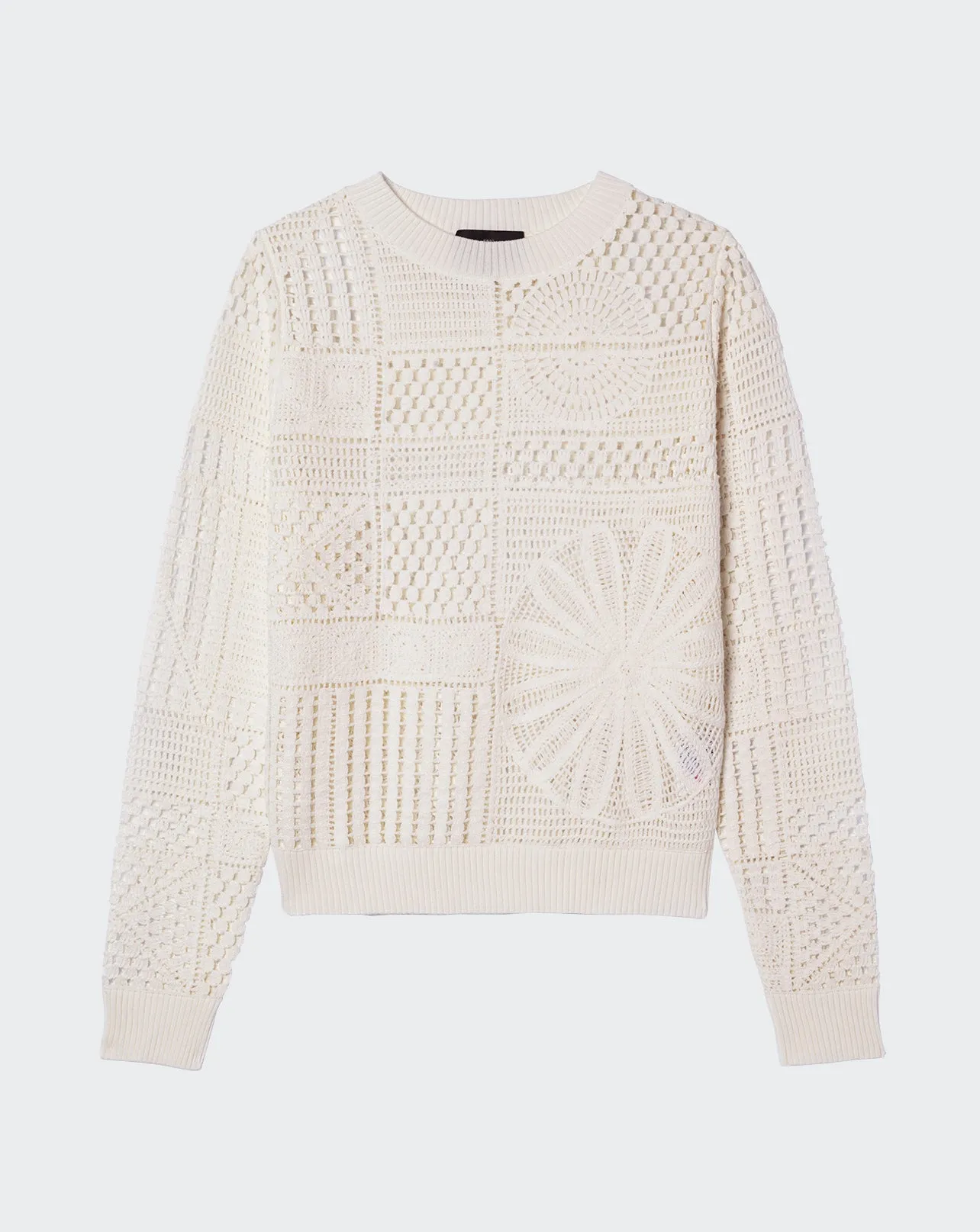 Pull col rond en crochet