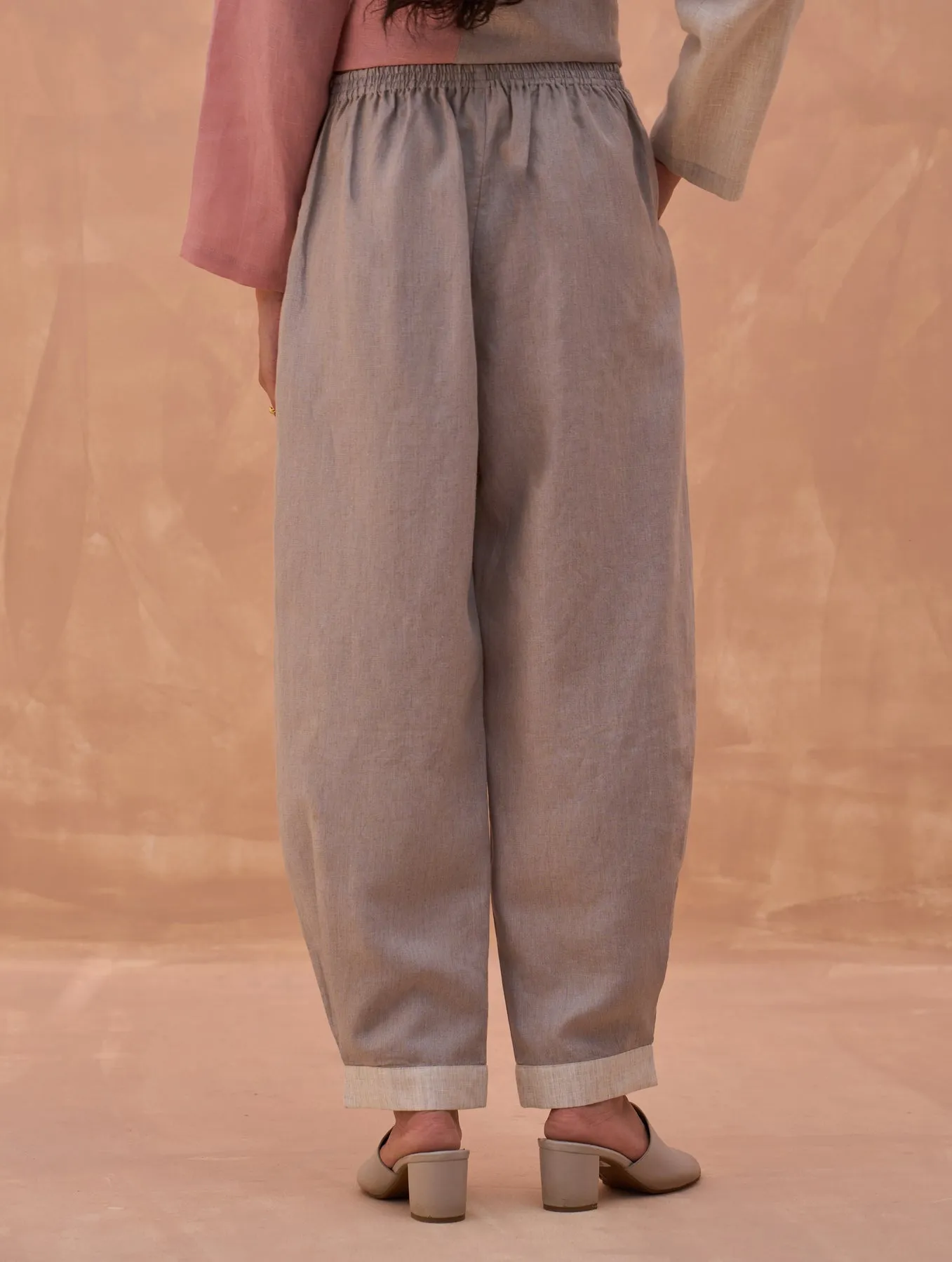 "Hana Linen Pants - Charcoal