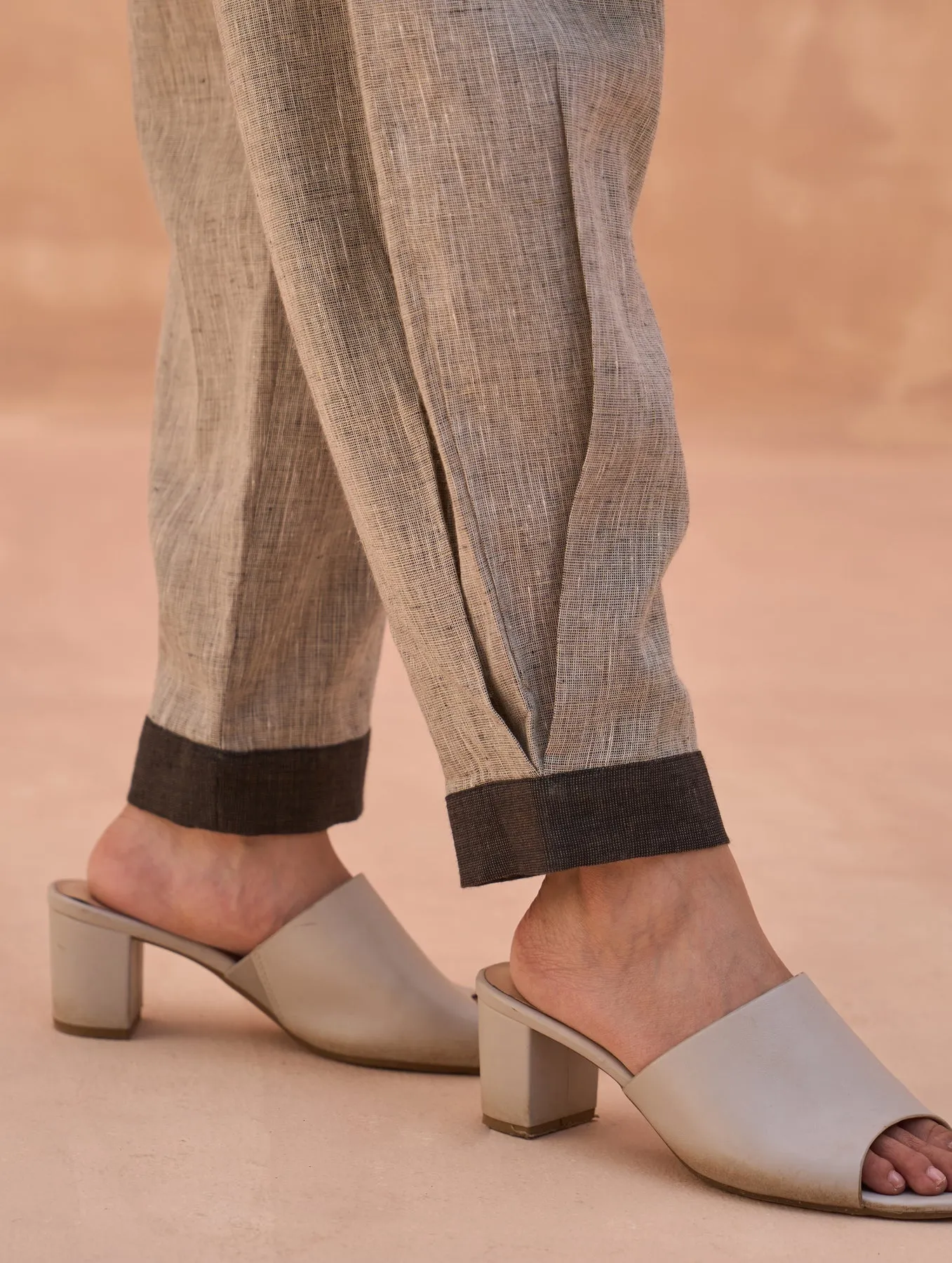 "Hana Linen Pants - Charcoal