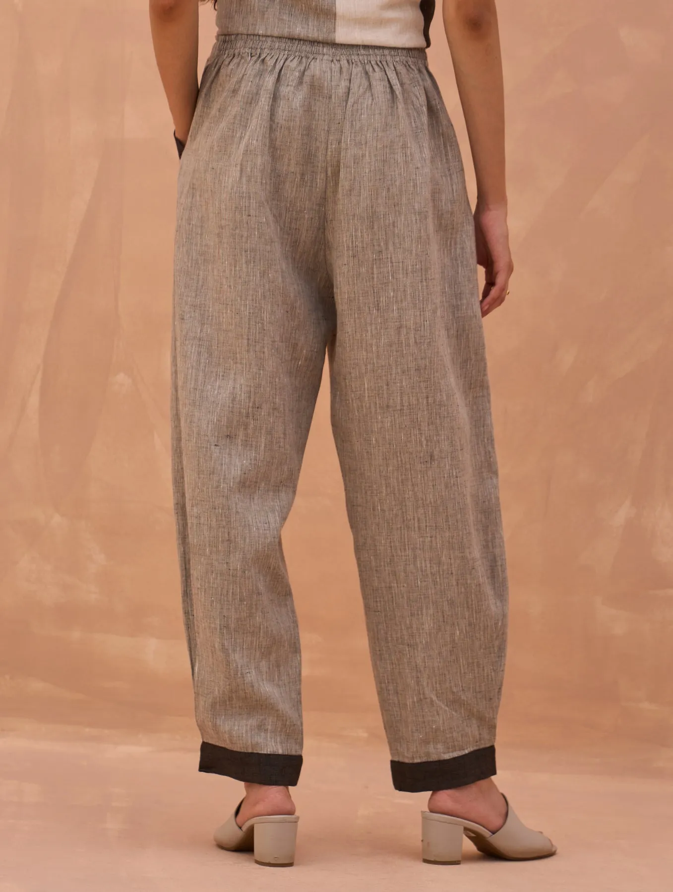 "Hana Linen Pants - Charcoal
