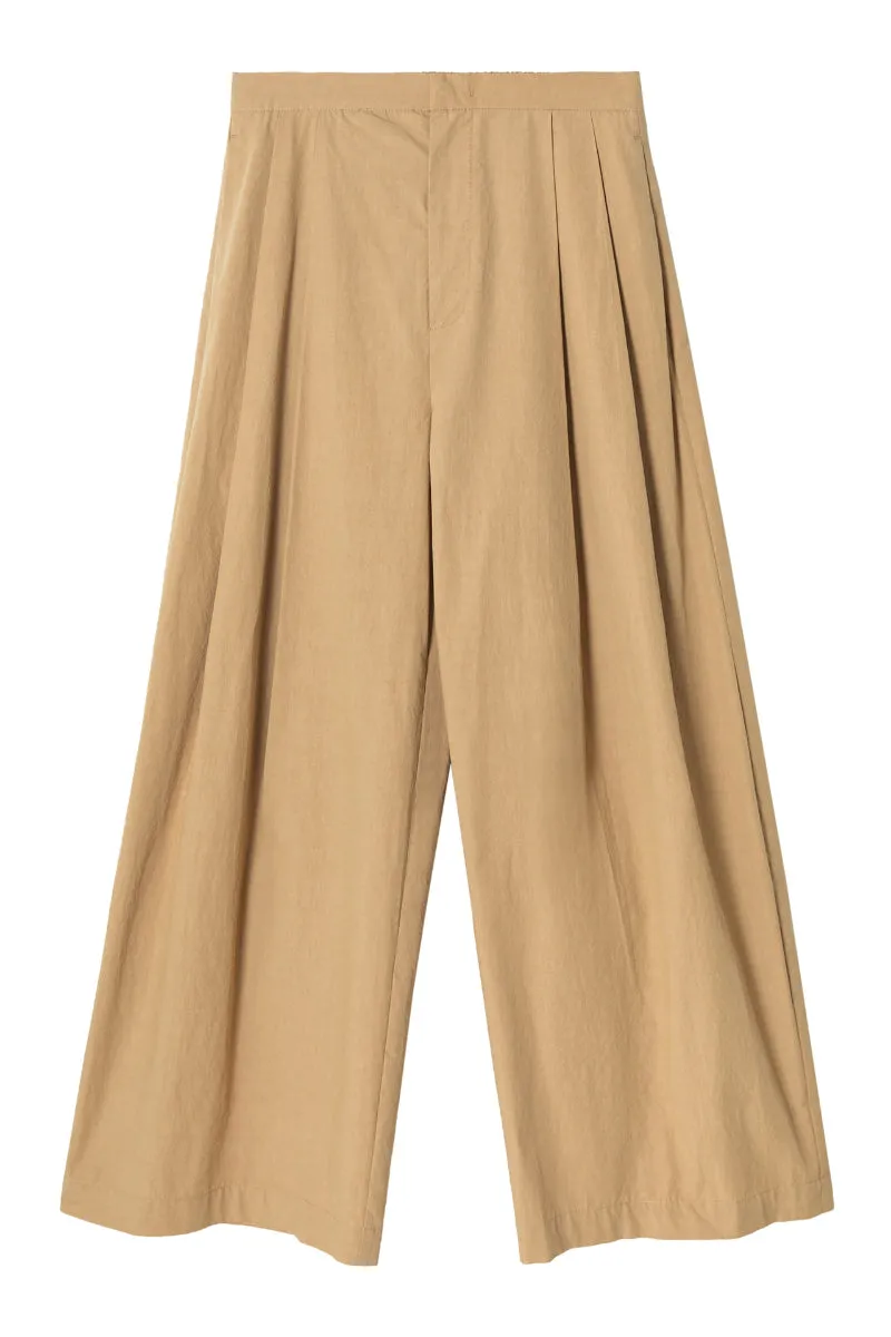 "Ohmi Bleach" cotton wide leg pants | 4 color