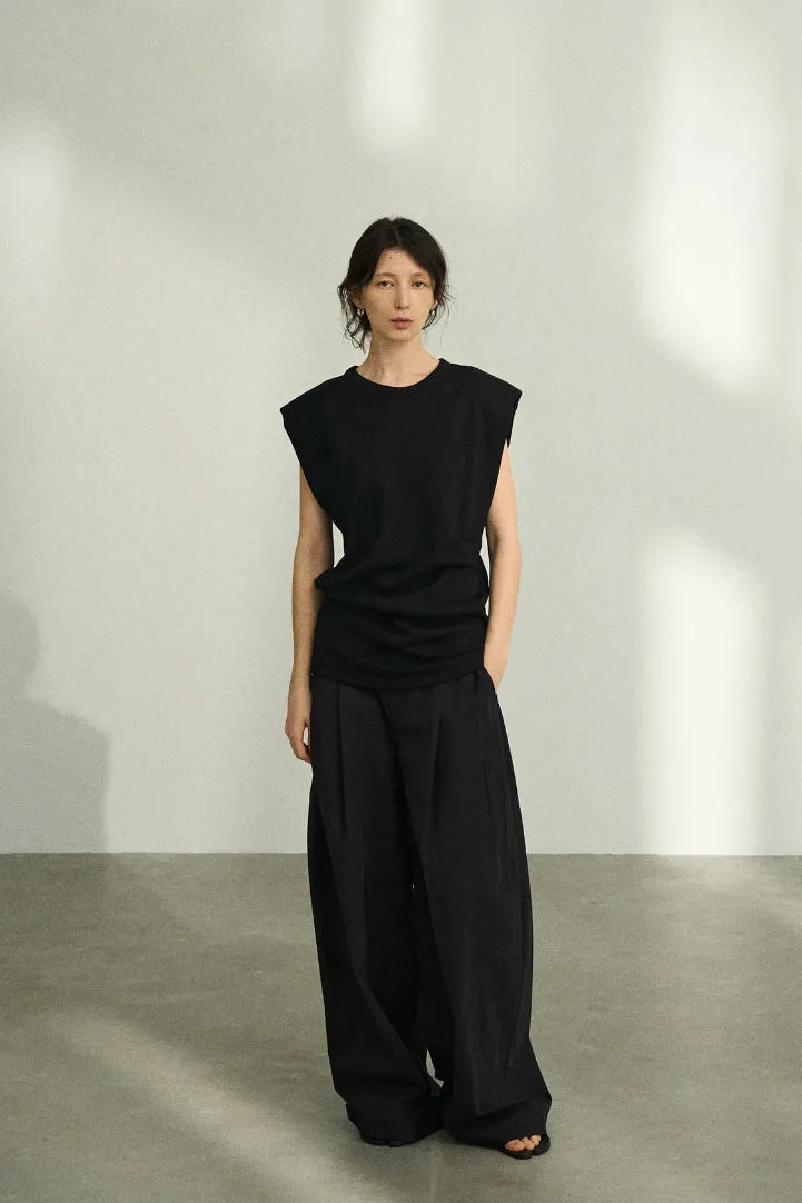 "Ohmi Bleach" cotton wide leg pants | 4 color