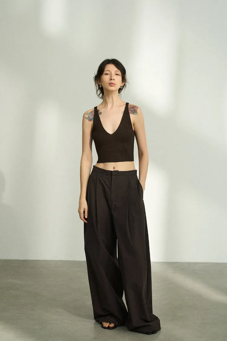 "Ohmi Bleach" cotton wide leg pants | 4 color