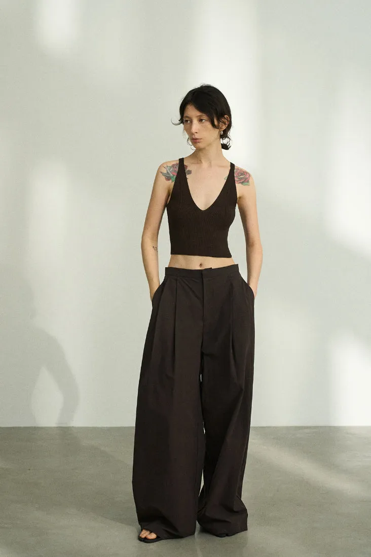 "Ohmi Bleach" cotton wide leg pants | 4 color