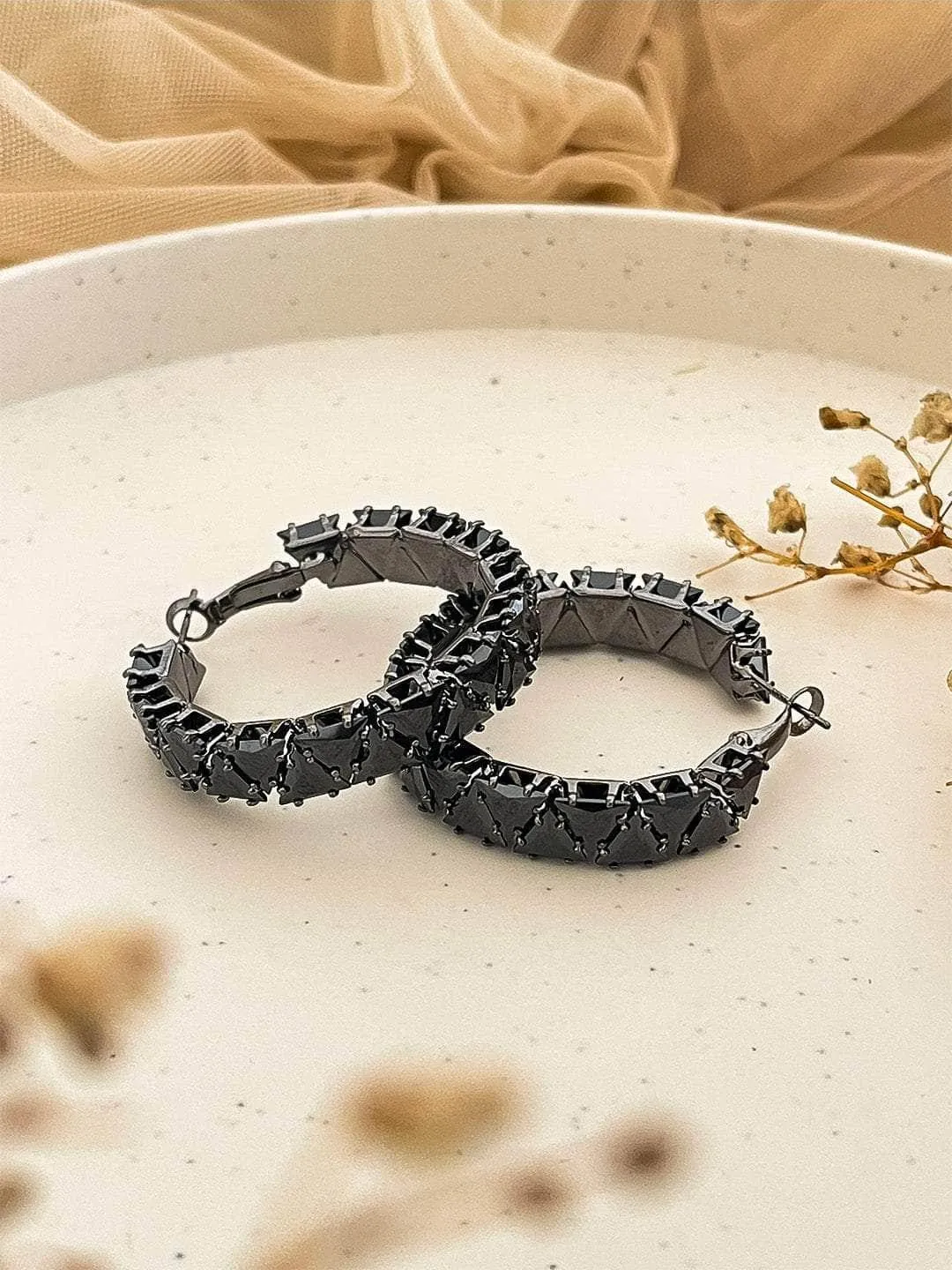 Rakul Preet Singh In Galaxy Black Hoop Earrings