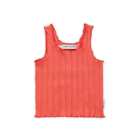 Rib Singlet Top – coral pink