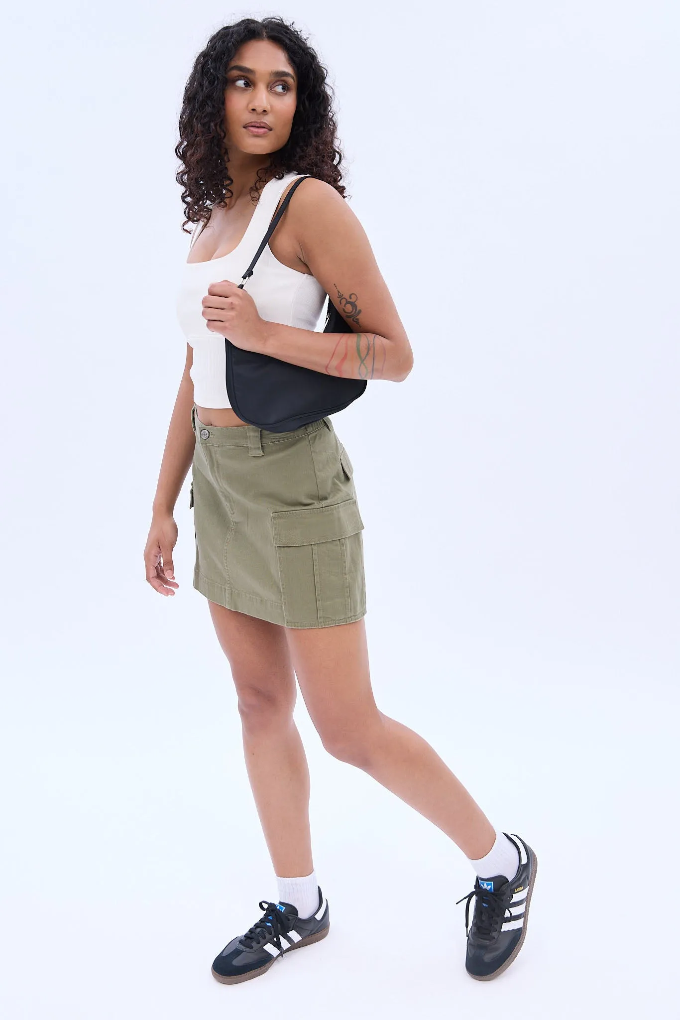 Ribbed Knit Square Neck Corset Tank Top