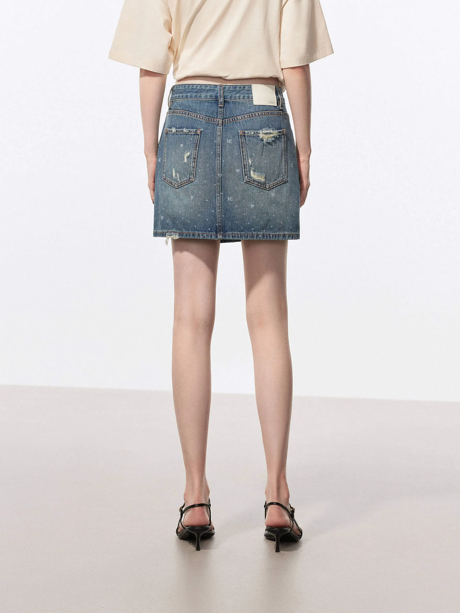 Ripped Detail Mini Skirt