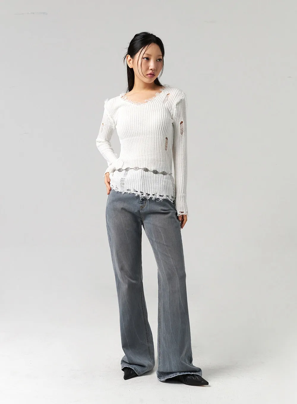 Ripped Sweater CL307