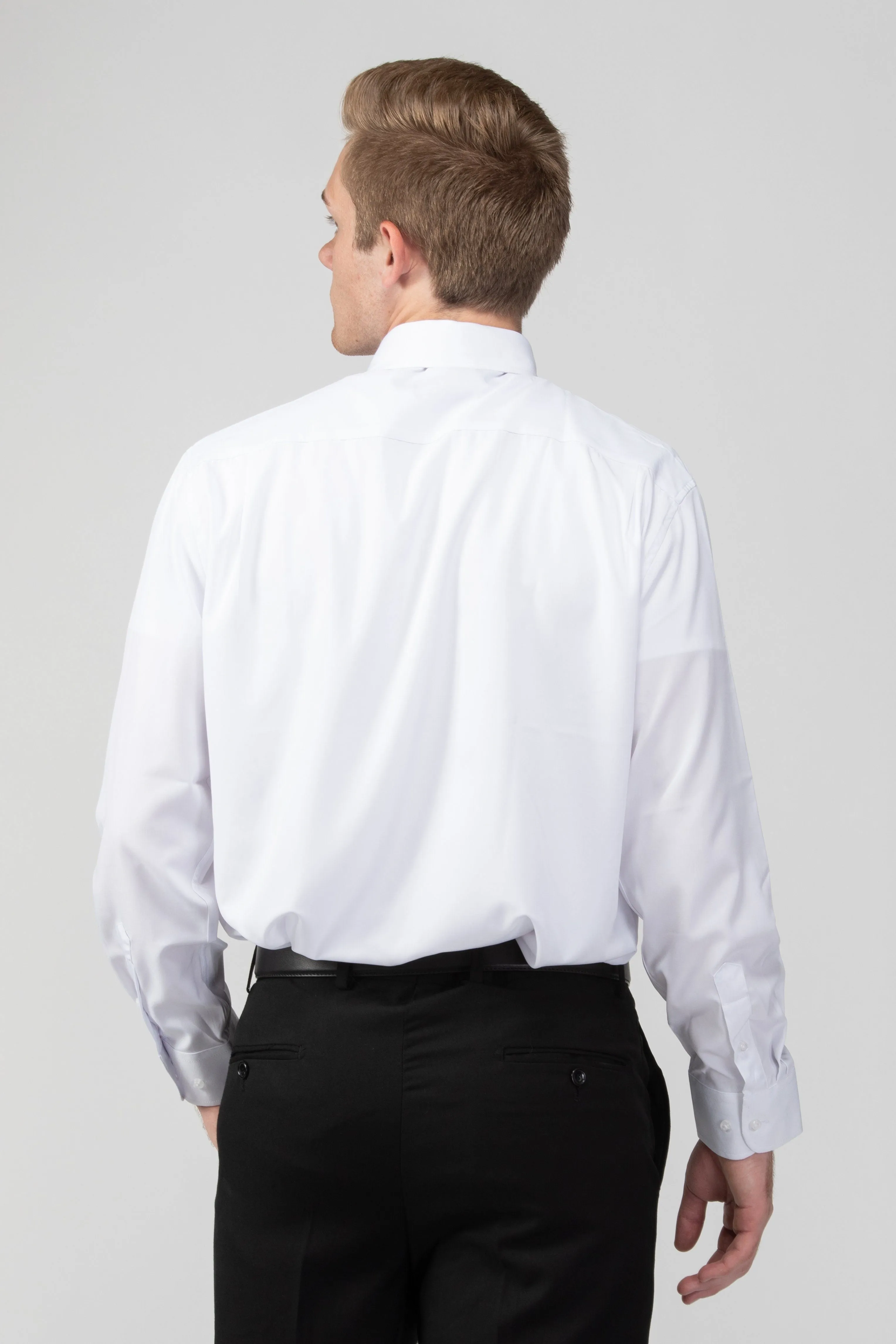 Robbins & Brooks 4-Way Flex White Dress Shirt Long Sleeve