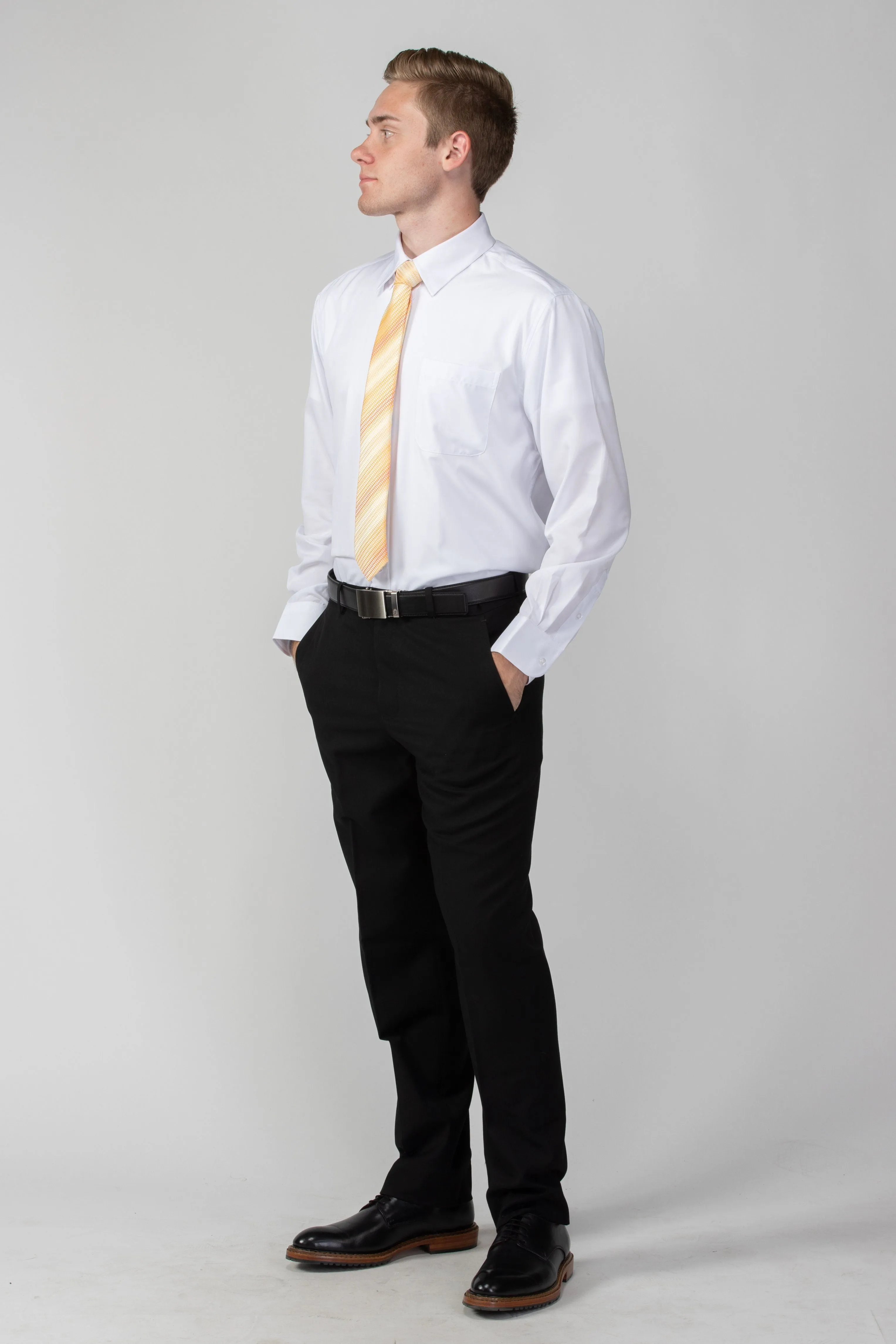 Robbins & Brooks 4-Way Flex White Dress Shirt Long Sleeve