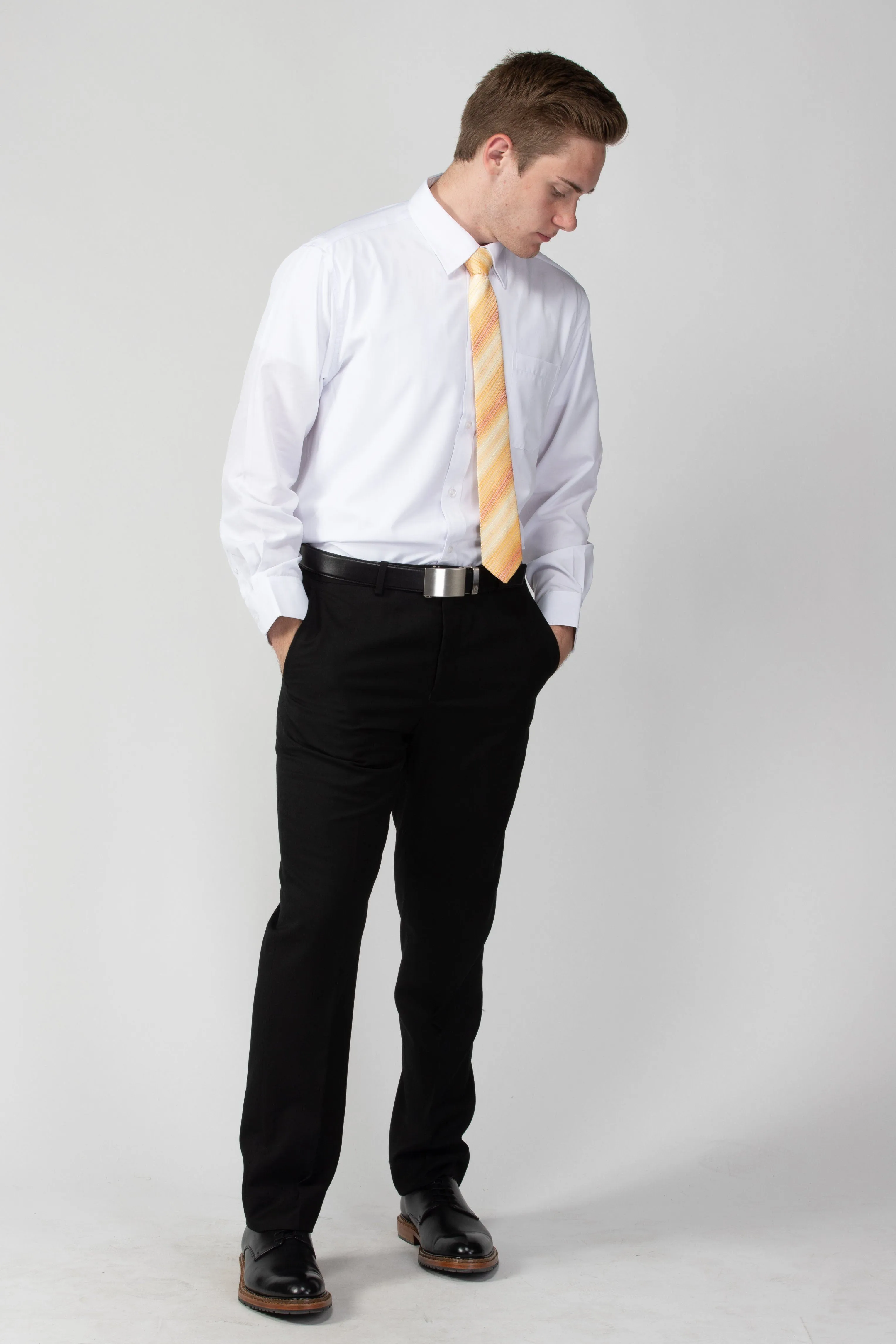 Robbins & Brooks 4-Way Flex White Dress Shirt Long Sleeve