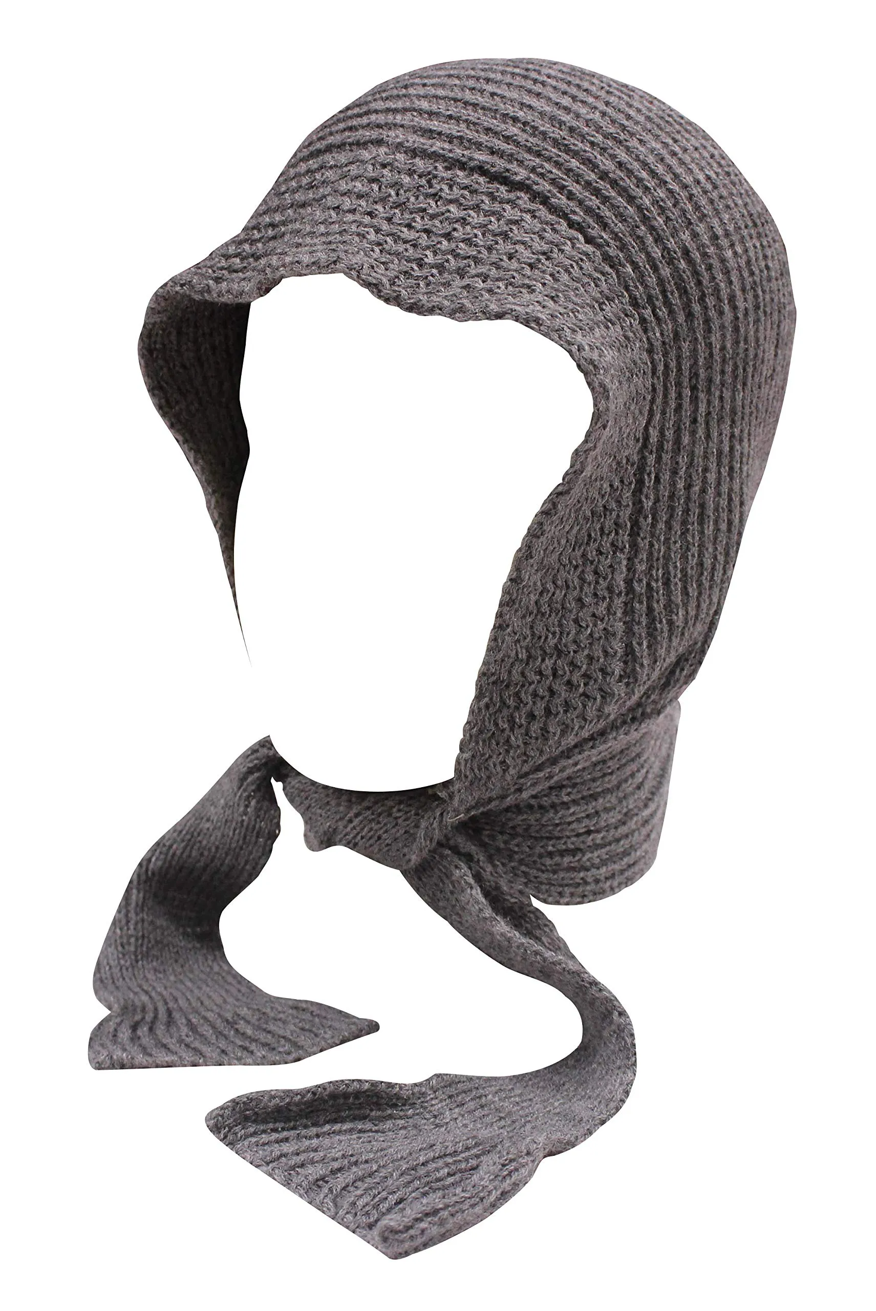 Romano nx Women's Winter Grey Wool Cap With Scarf Attached