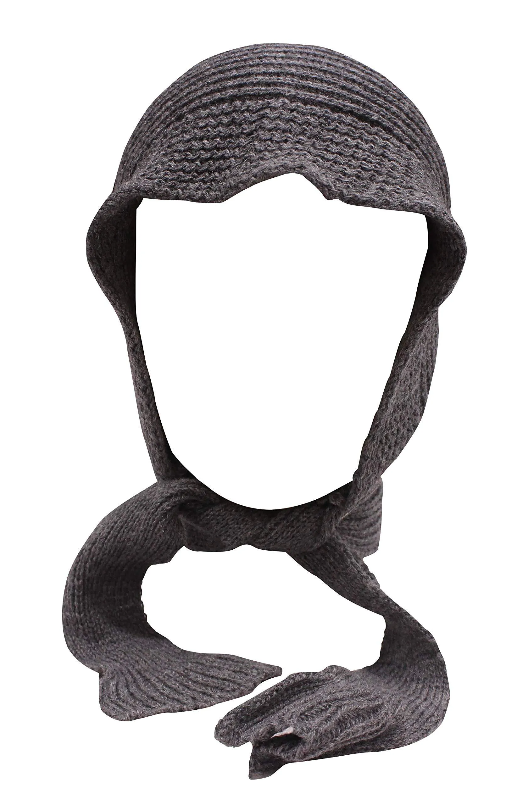 Romano nx Women's Winter Grey Wool Cap With Scarf Attached