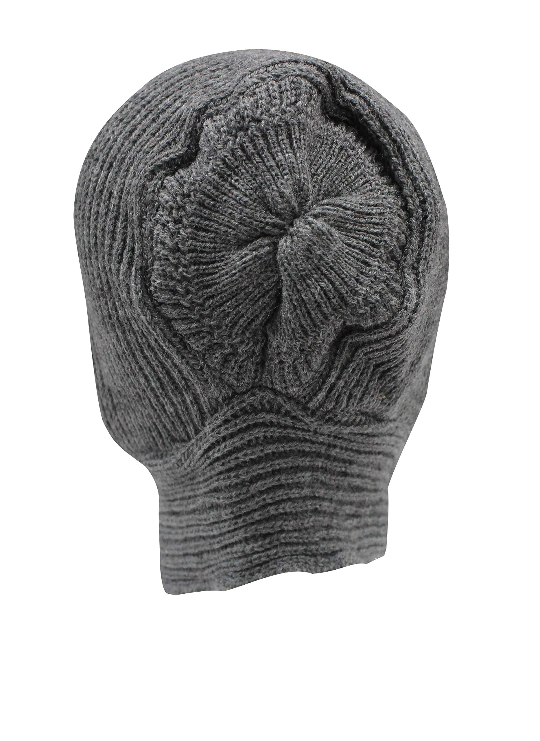 Romano nx Women's Winter Grey Wool Cap With Scarf Attached