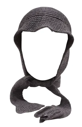Romano nx Women's Winter Grey Wool Cap With Scarf Attached