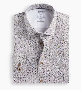 Slim Fit Stretch Floral Print Dress Shirt