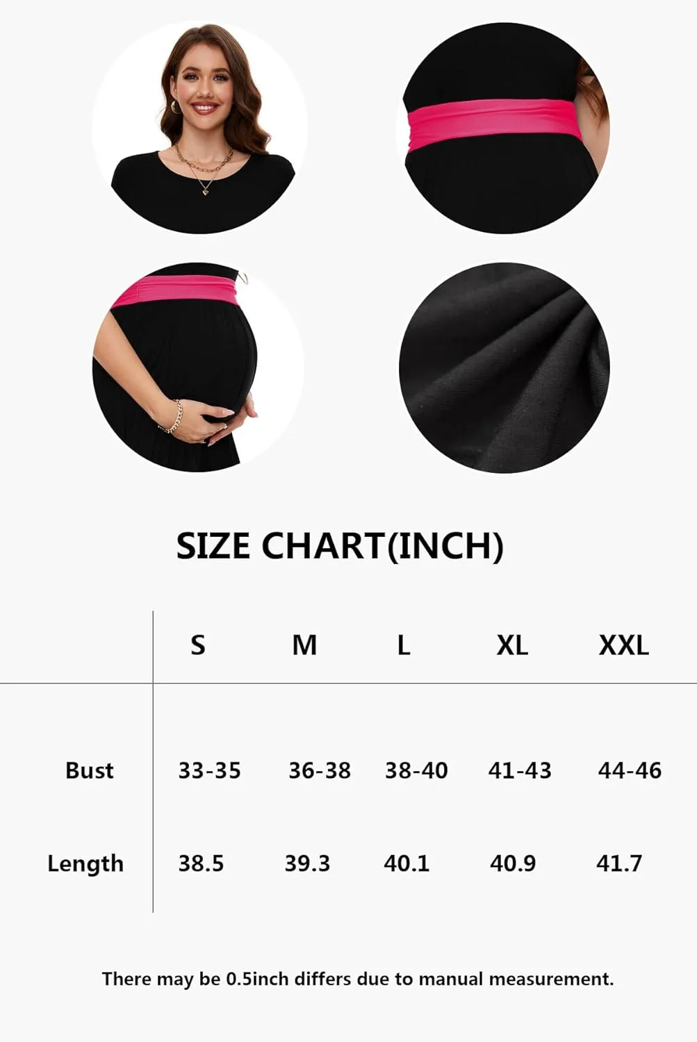 Smallshow Women's Maternity Dress Patchwork Short Sleeve Pregnancy Clothes