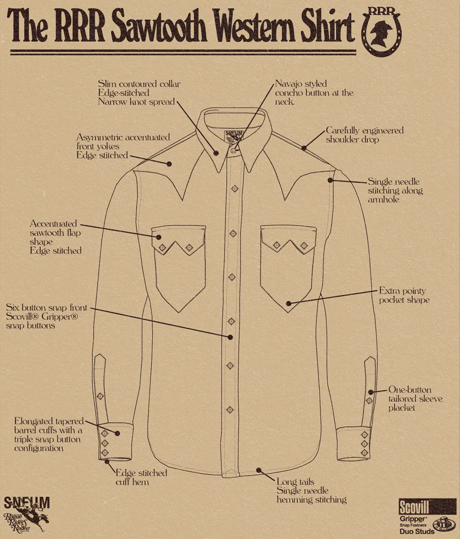 Sneum, Sawtooth Western Shirt, Burgundy
