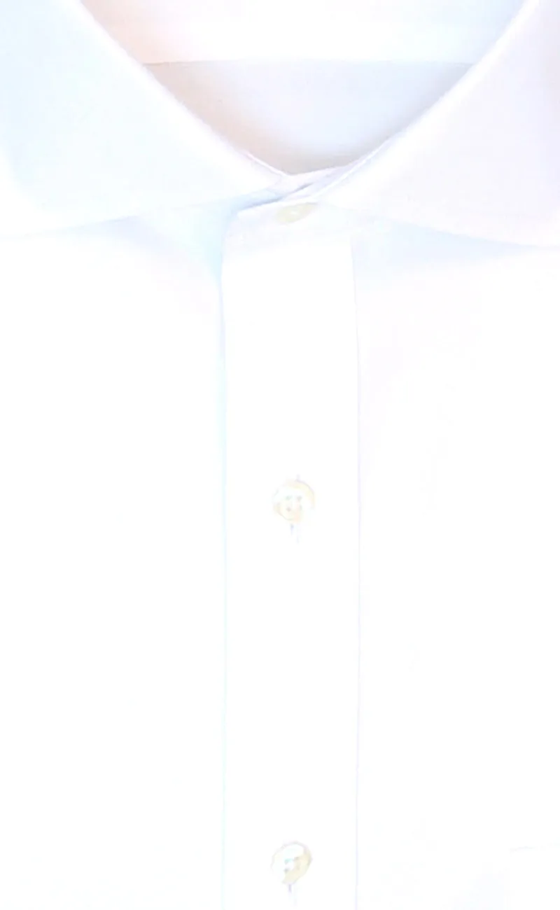 Tailored Fit White Solid English Spread Collar Supima® Cotton Non-Iron Pinpoint Oxford Dress Shirt