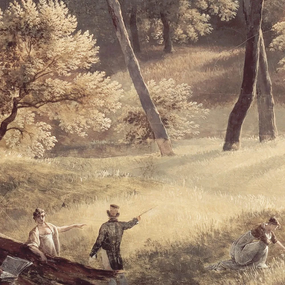Tall Trees Vintage Italian Landscape Wall Art by Dutch Painter