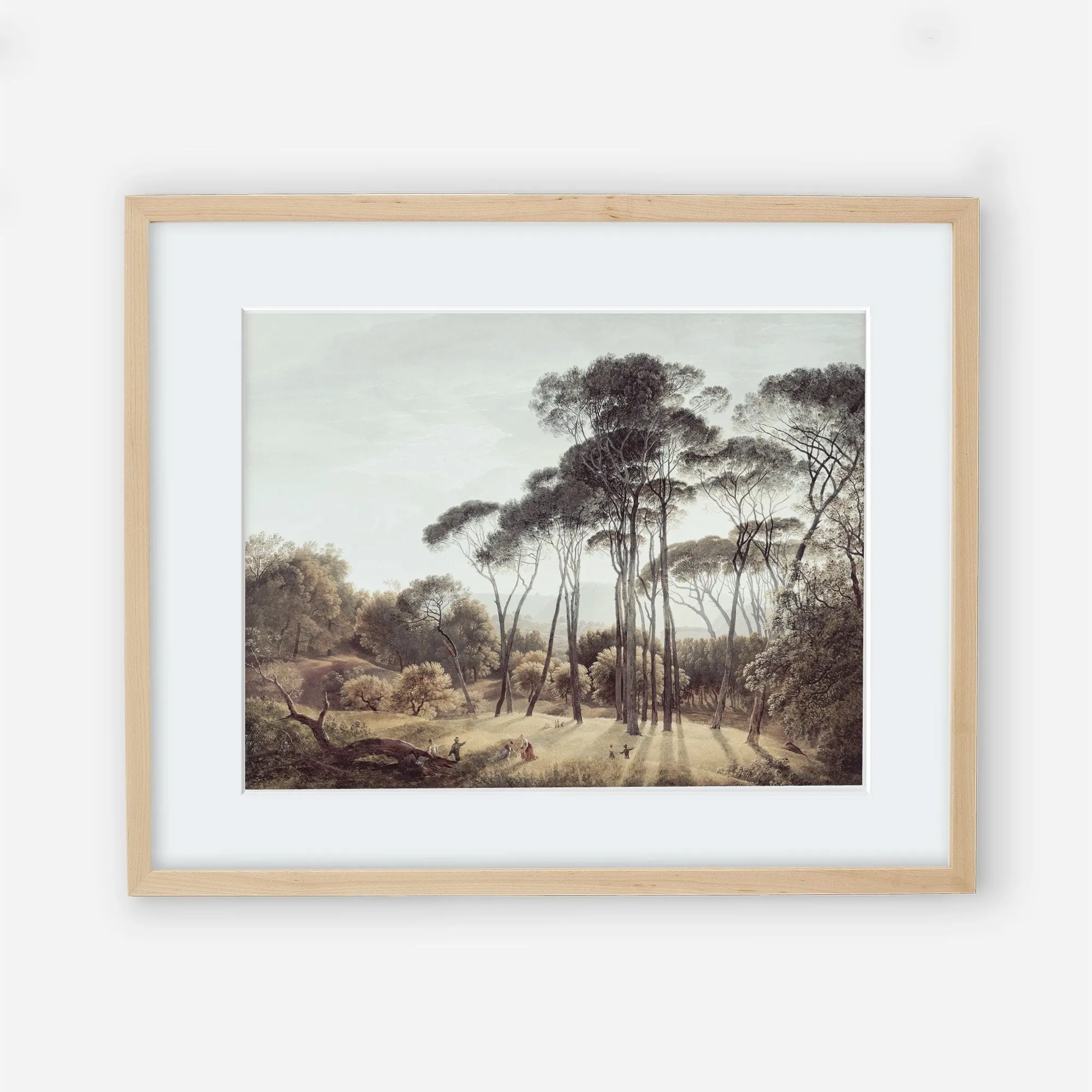 Tall Trees Vintage Italian Landscape Wall Art by Dutch Painter