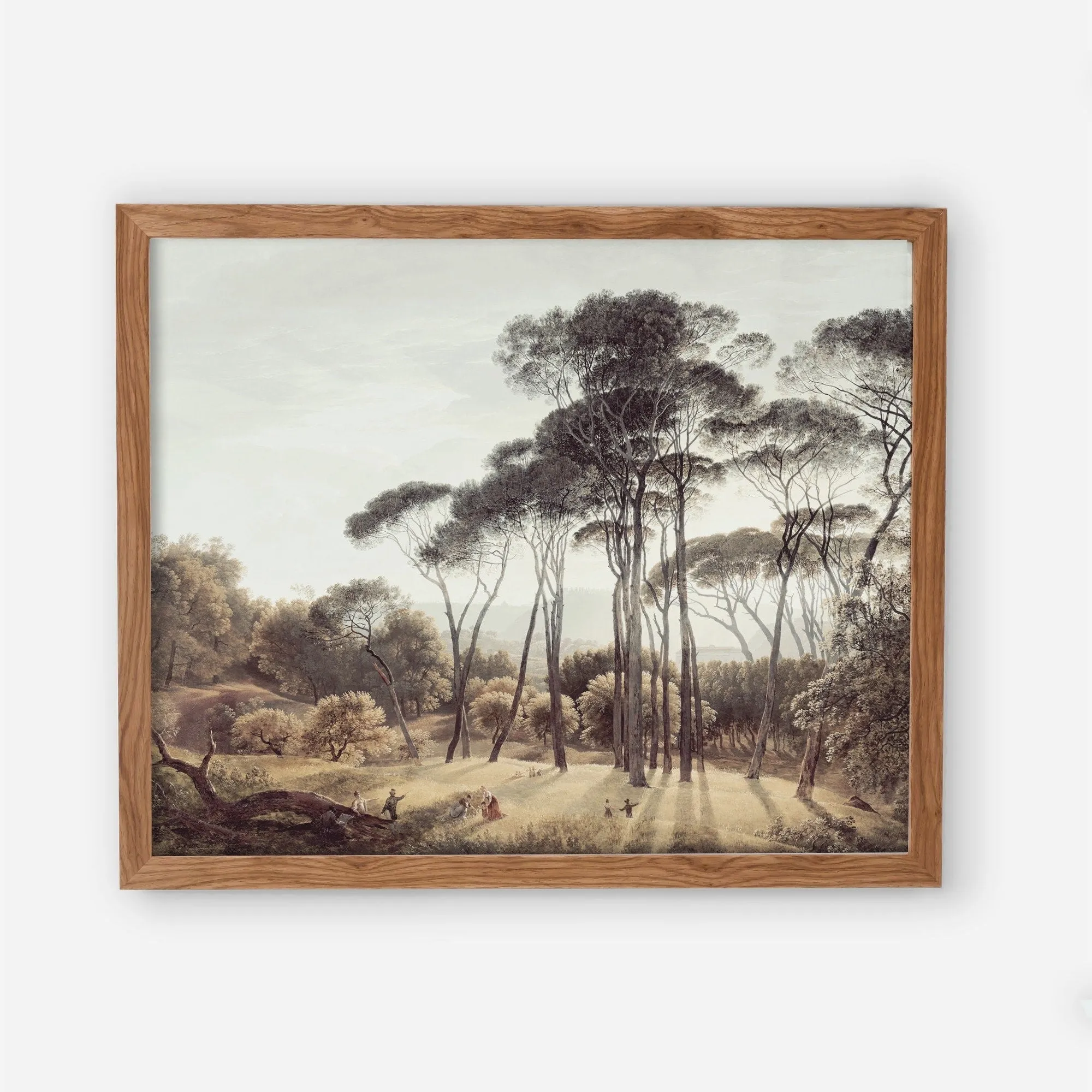 Tall Trees Vintage Italian Landscape Wall Art by Dutch Painter