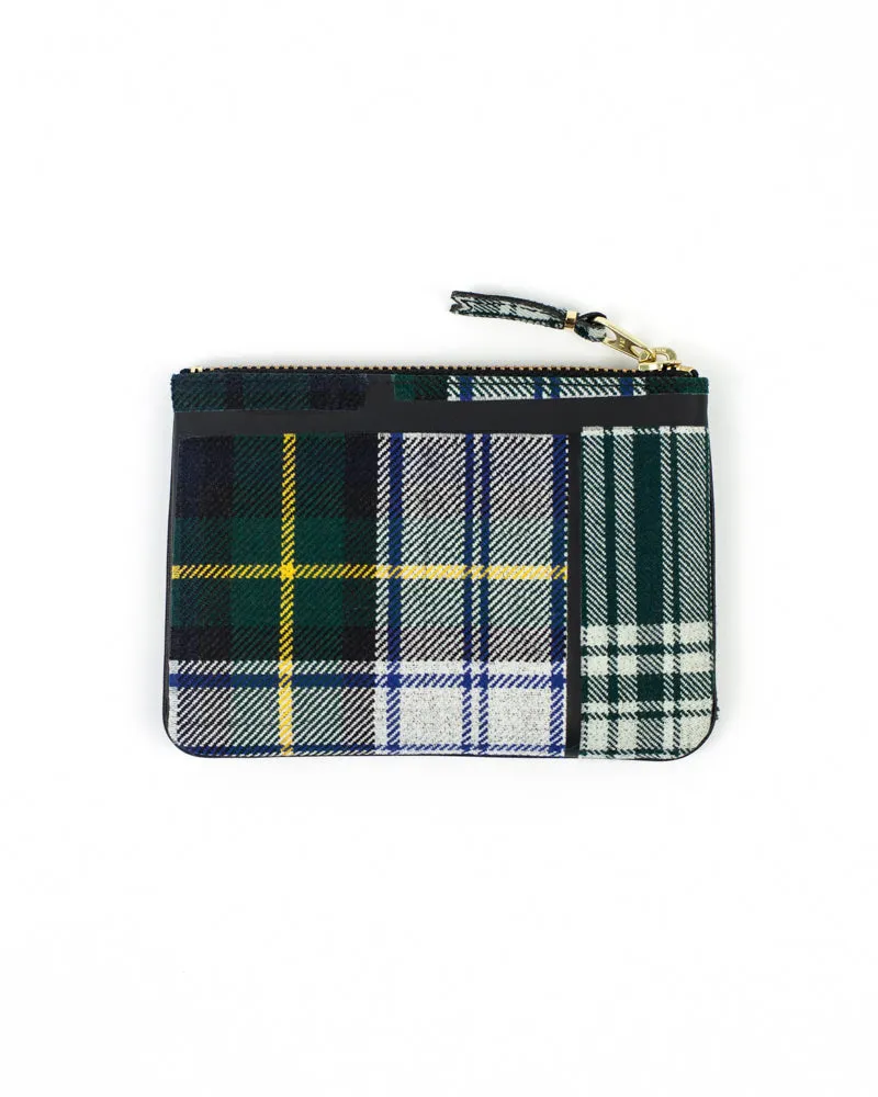 Tartan Patchwork Zip Pouch - Green
